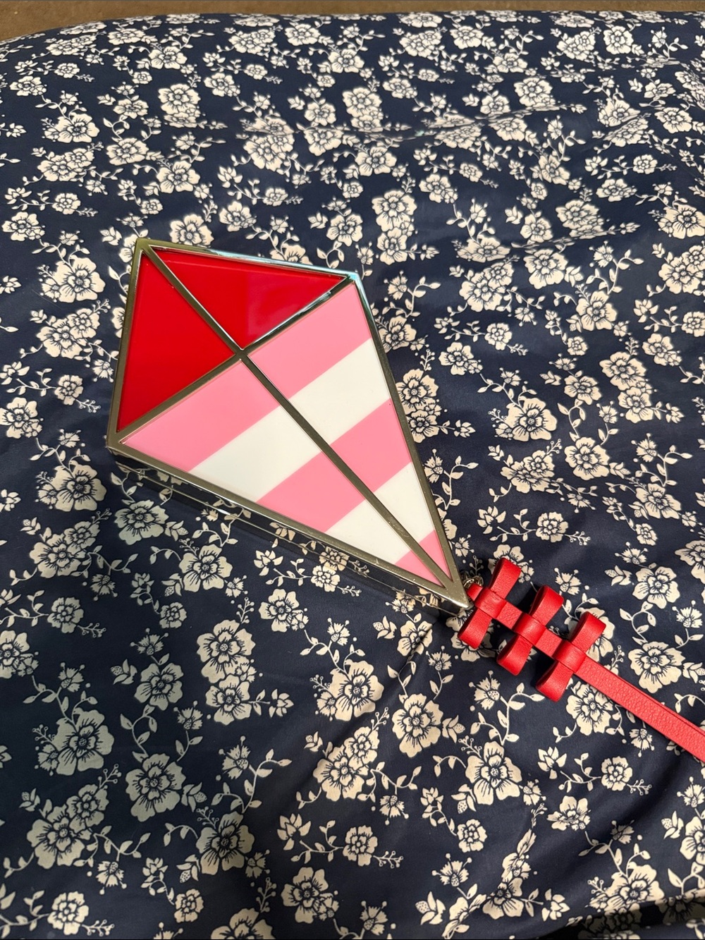 kate spade Pink, White & Red Kite Shaped Clutch Wristlet